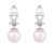 6-6.5mm Akoya Pearl and Diamond Accent 14K White Gold Earrings, 0.08ctw