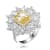 Yellow Cubic Zirconia, Rhodium Plated over Sterling Silver Halo Ring