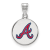 Rhodium Over Sterling Silver MLB LogoArt Atlanta Braves Enamel Pendant
