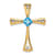 14k Yellow Gold Blue Topaz and Diamond Cross Chain Slide Pendant