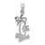 Rhodium Over 14k White Gold Double Palm Trees Pendant