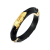 14K Yellow Gold Over Sterling Silver Thin Faceted Acrylic Bangle
Bracelet in Black