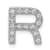 Rhodium Over 14K White Gold Diamond Letter R Initial Charm