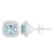 5mm Cushion Aquamarine 1/5 ctw Diamond Rhodium Over Sterling Silver Halo
Stud Earrings