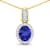 1.60ctw 14K Yellow Gold Tanzanite and White Diamond Pendant with 18 inch
Cable Chain