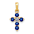 10k Yellow Gold and Rhodium Over 10k Yellow Gold 0.43 cttw Sapphire and
Diamond Cross Pendant