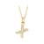 14K Yellow Gold Diamond X Initial Pendant With Chain