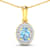 0.51ctw 14K Yellow Gold Oval Aquamarine and White Diamond Pendant with
18 inch Cable Chain