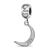 Rhodium Over Sterling Silver LogoArt Gamma Phi Beta Crescent Moon Heart Bead