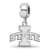 Sterling Silver Rhodium-plated LogoArt Iowa State University Small
Dangle Bead