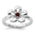 Sterling Silver Stackable Expressions Polished Flower Garnet Ring 0.13ctw