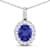 2.50ctw 14K White Gold Tanzanite and White Diamond Pendant with 18 inch
Cable Chain