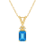 7x5mm Emerald Cut Blue Topaz with Diamond Accents 14k Yellow Gold
Pendant With Chain