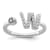 Rhodium Over 14K White Gold Lab Grown Diamond VS/SI GH, Initial W
Adjustable Ring