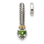 Rhodium Over Sterling Silver Antiqued with 14k Accent Polished Peridot
Chain Slide Pendant