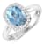 1.87ctw Blue Aquamarine and Diamond 14K White Gold Halo Ring