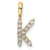 14K Yellow Gold Lab Grown Diamond Letter K Initial Pendant