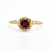 Red Garnet and White Topaz 14K Yellow Gold Over Sterling Silver Ring