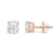 White Cubic Zirconia 14k Rose Gold Studs With Velvet Gift Box 1.50ctw