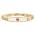 14k Yellow Gold Medical Soft Diamond Shape Red Enamel Flat Figaro Link
ID Bracelet