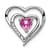 Rhodium Over 14k White Gold Lab Created Pink Sapphire and Diamond Heart Pendant