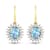2.56ctw 14K Yellow Gold Oval Aquamarine and White Diamond Halo Earrings