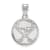 Rhodium Over Sterling Silver NHL LogoArt Buffalo Sabres Medium Pendant