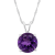 8mm Round Amethyst Rhodium Over Sterling Silver Pendant With Chain