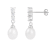7-8mm White Cultured Freshwater Pearl and Cubic Zirconia Rhodium Over
Sterling Silver Earrings