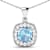 1.70ctw 14K White Gold Cushion Aquamarine and White Diamond Pendant with
18 inch Cable Chain