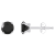5mm Round Black Onyx Rhodium Over 10k White Gold Stud Earrings