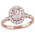 Morganite, White Topaz and Diamond 14K Rose Gold Ring 1.83ctw