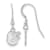 Rhodium Over Sterling Silver MLB LogoArt Baltimore Orioles Dangle Earrings