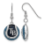 Rhodium Over Sterling Silver MLB LogoArt Tampa Bay Rays Enamel Earrings