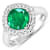 Cushion Cut Green Emerald and White Diamond 14K White Gold Halo Ring
2.31 ctw