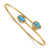 14k Yellow Gold and Rhodium Over 14k Yellow Gold Polished Diamond and
Blue Topaz Flexible Bangle
