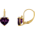 10K Yellow Gold Amethyst and Diamond Heart Leverback Earrings 1.63ctw