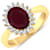 1.69ctw Red Ruby and Diamond 14K Yellow Gold Halo Ring