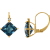10K Yellow Gold London Blue Topaz and Diamond Princess Leverback
Earrings 3.0ctw