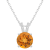 8mm Round Citrine With Diamond Accents Rhodium Over Sterling Silver
Pendant with Chain