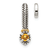 Rhodium Over Sterling Silver Antiqued with 14k Accent Polished Citrine
Chain Slide Pendant