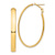 14k Yellow Gold High Polished 1 3/4" Oval Hoop Earrings