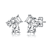 CZ Three-Stone Cluster Stud Earrings In Sterling Silver