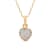 Lab Created Opal 14K Yellow Gold Over Sterling Silver Heart Pendant with
Chain 0.52ctw