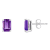 6x4mm Emerald Cut Amethyst 14k White Gold Stud Earrings