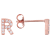 White Cubic Zirconia 18K Rose Gold Over Sterling Silver R Earrings 0.21ctw