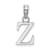 Rhodium Over 14k White Gold Polished Block Letter Z Initial Pendant