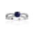 Round Blue Sapphire with White Sapphire Accents Sterling Silver Split
Shank Ring, 0.60ctw