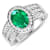 1.97ctw Green Emerald and Diamond 14K White Gold Halo Ring