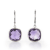 Purple Cushion Amethyst Sterling Silver Earrings 11ctw